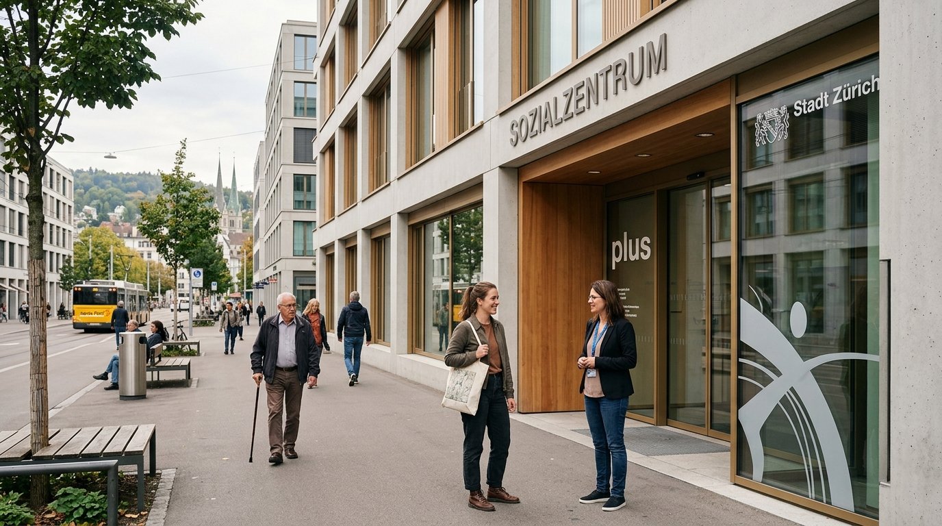 Un centro di assistenza sociale in Svizzera (immagine generata a scopo illustrativo).
