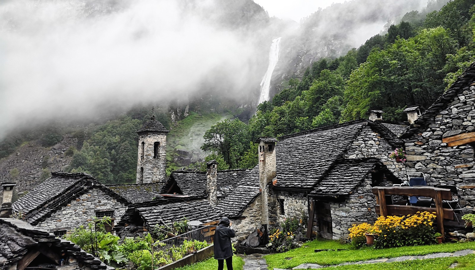 Foroglio, in Valle Bavona: foto d’archivio del 2019, precedente all’alluvione.