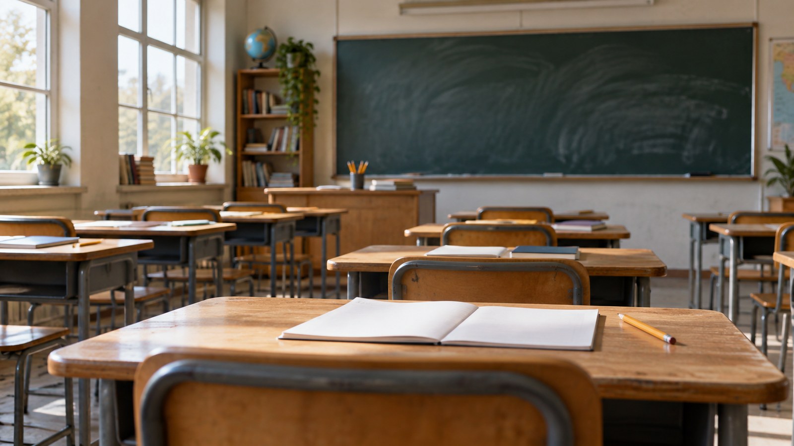 Un'aula scolastica, immagine illustrativa del sistema educativo.