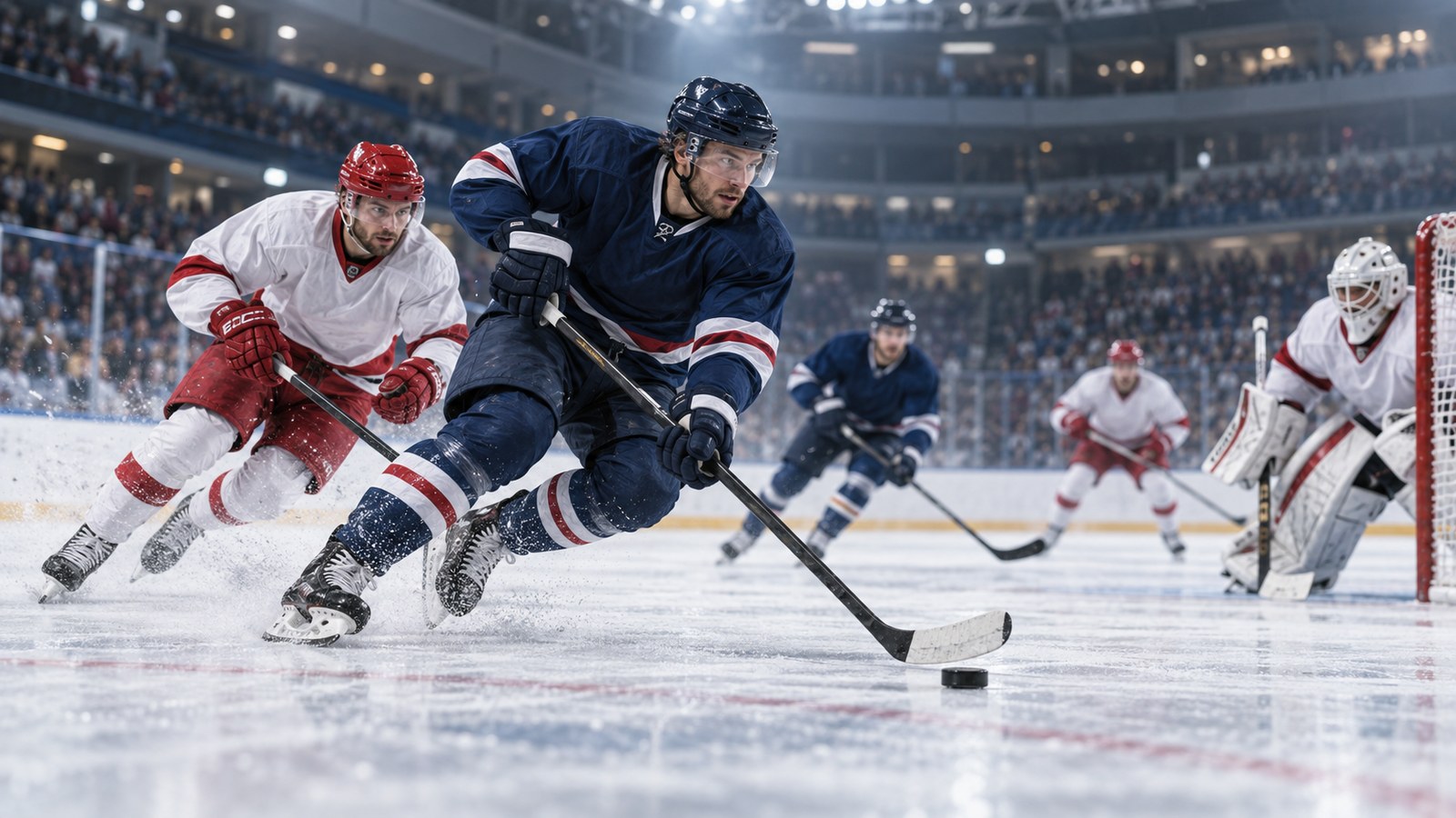 Un'azione di gioco nel campionato svizzero di hockey su ghiaccio. Foto d'archivio.