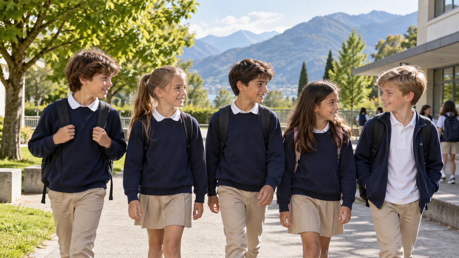 Allieve in divisa scolastica (foto illustrativa)