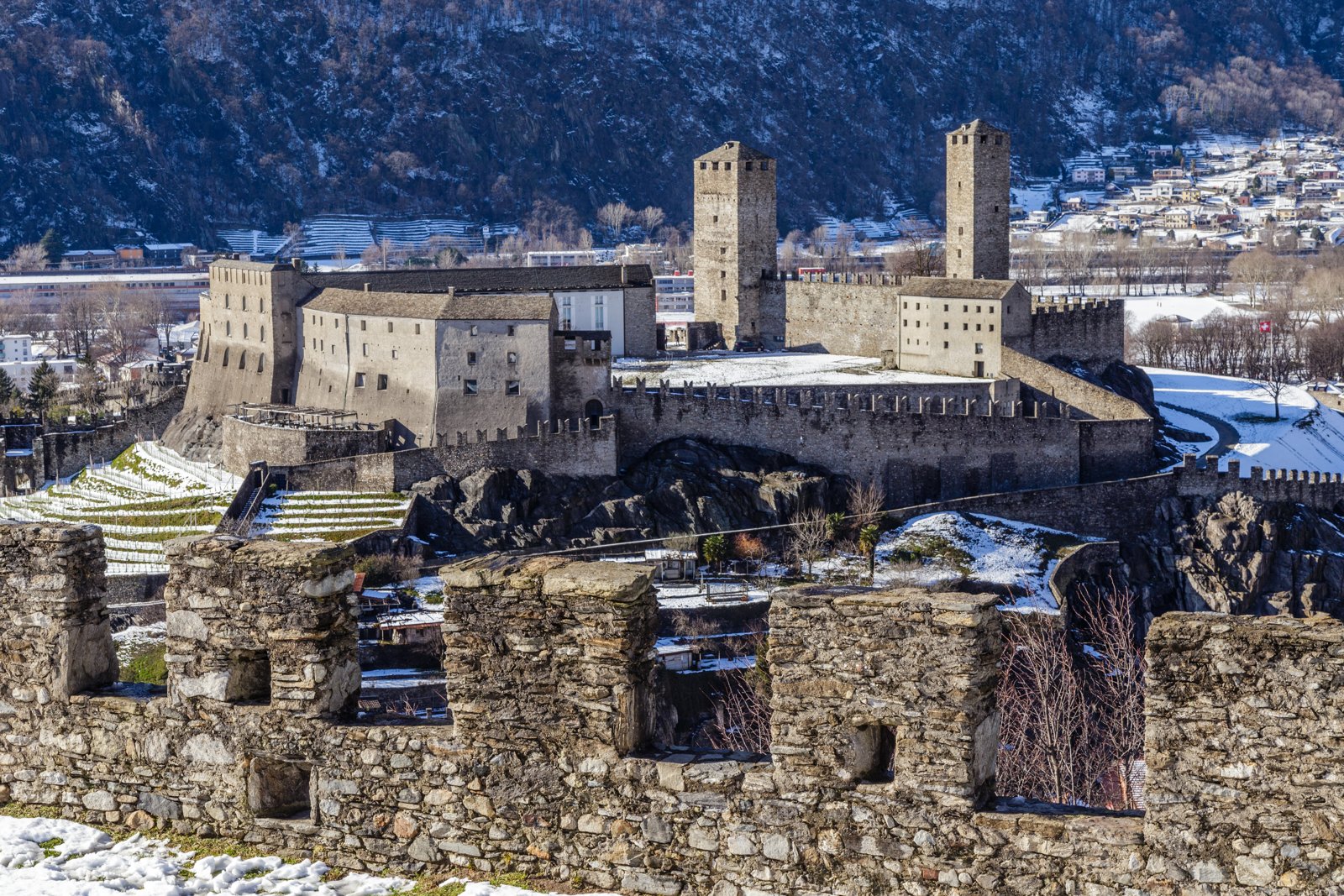 Vista del Castelgrande dal Castello di Montebello a Bellinzona (foto illustrativa)