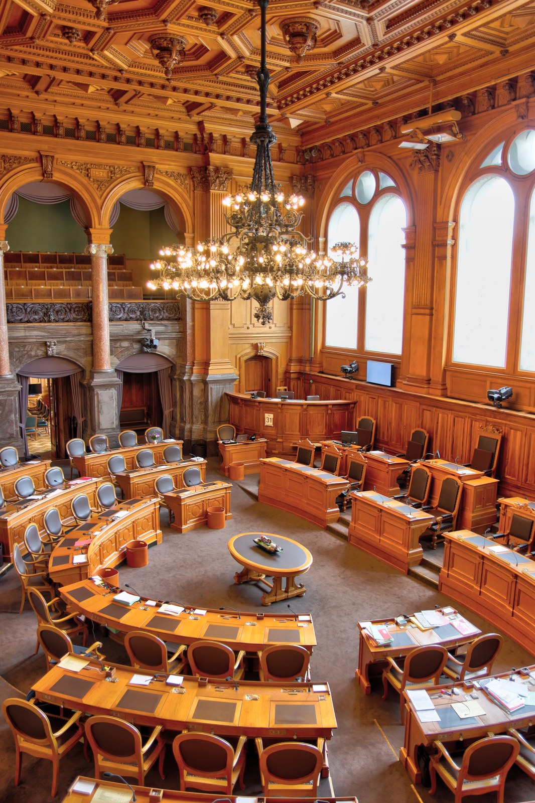 La sala del Consiglio degli Stati a Berna.