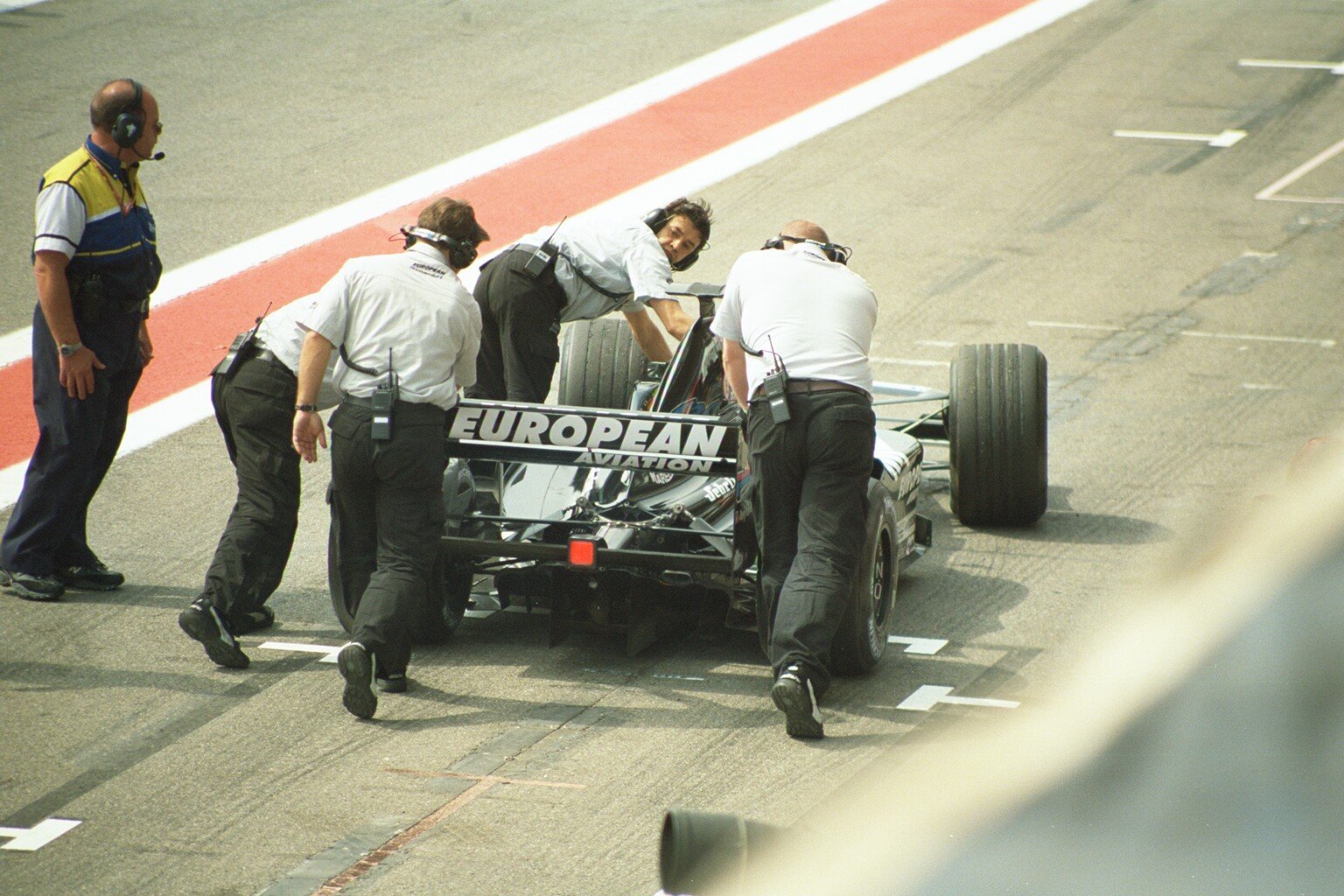 Una monoposto Minardi F1 in pista (foto d'archivio).