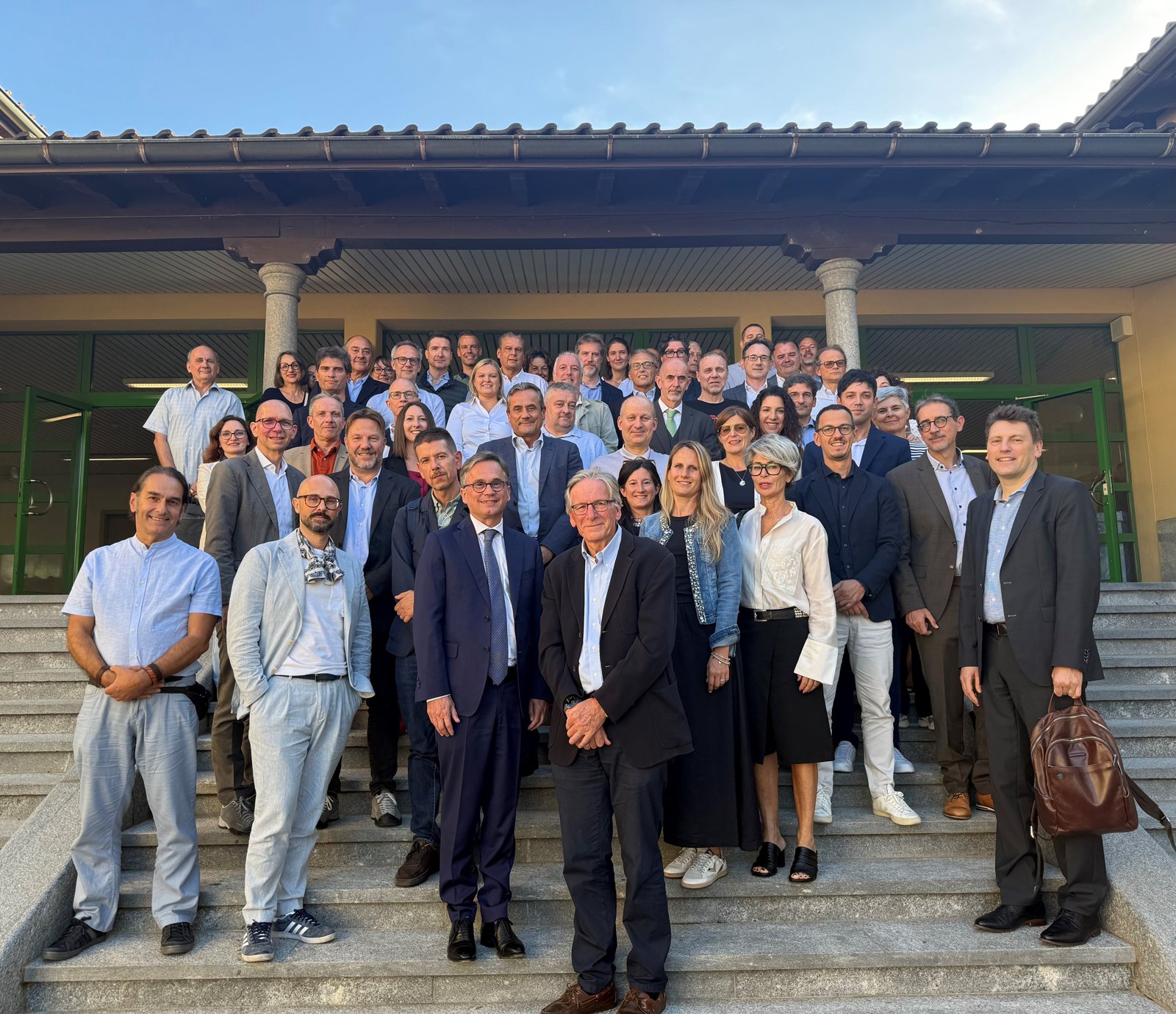 Il Consigliere di Stato Christian Vitta durante l'incontro annuale con i dirigenti del DFE alla SAM di Bellinzona.