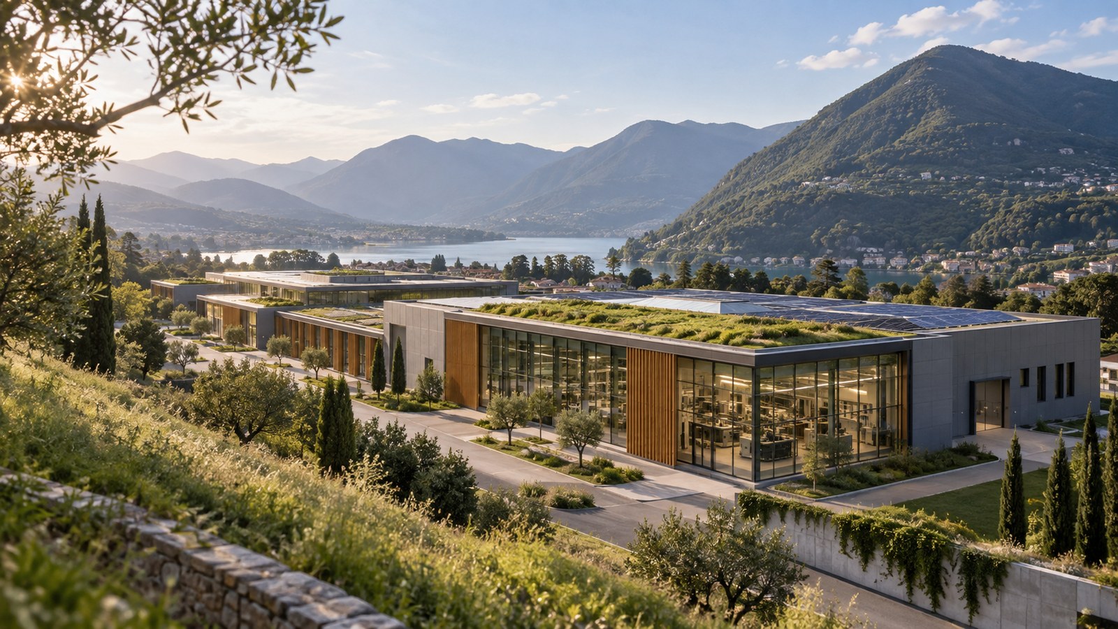 Uno stabilimento industriale moderno ed ecologico per la produzione tecnologica a Muzzano (foto illustrativa).