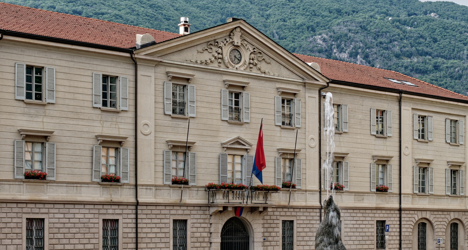 Il Palazzo del Governo a Bellinzona, in una foto d’archivio del 2023. Dettaglio della facciata.