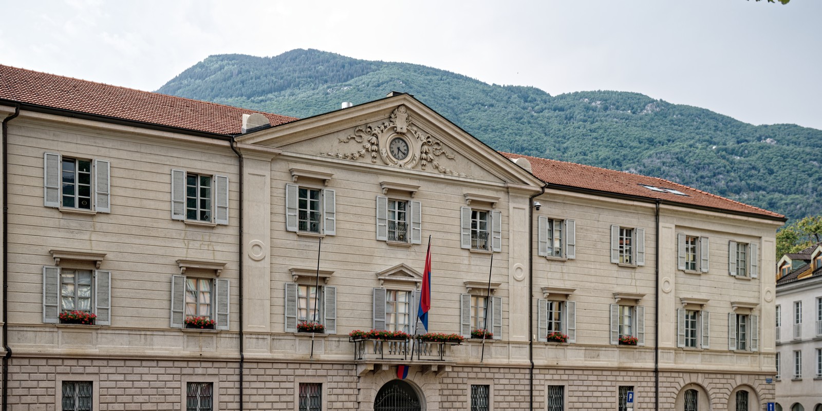 Palazzo delle Orsoline a Bellinzona, immagine d'archivio del 29 maggio 2023. Non raffigura lo sciopero annunciato né ne indica il luogo di svolgimento.