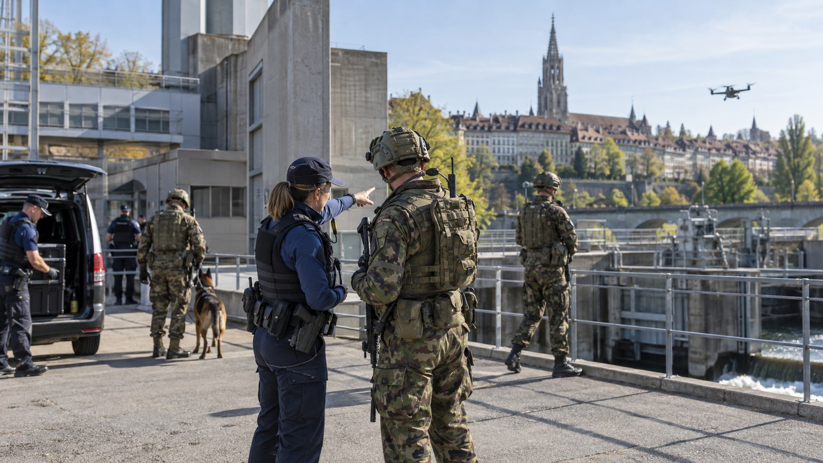 Un'esercitazione congiunta tra forze di polizia ed esercito a protezione della sicurezza pubblica (immagine illustrativa)