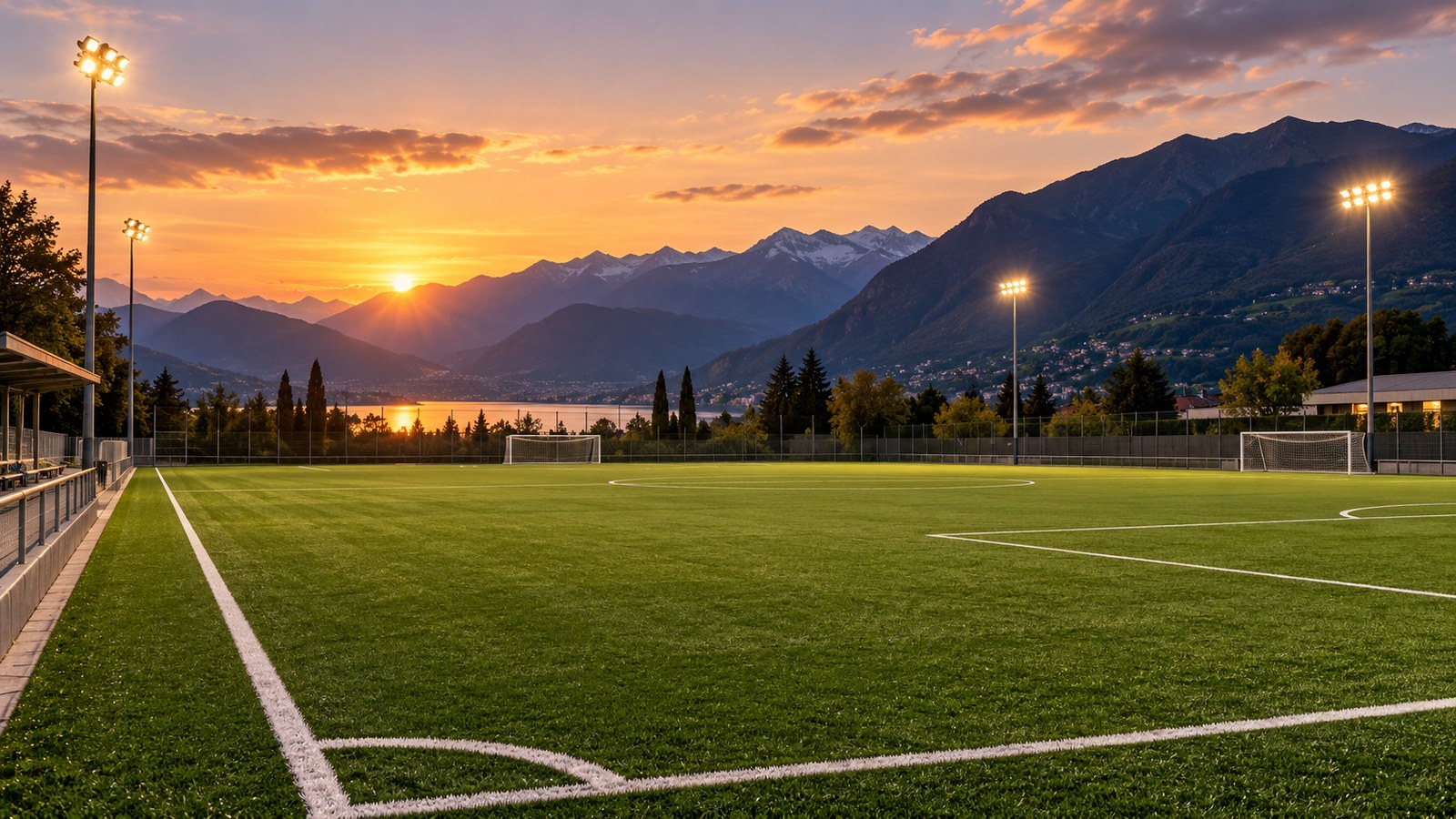Campi da calcio in erba sintetica (immagine illustrativa).