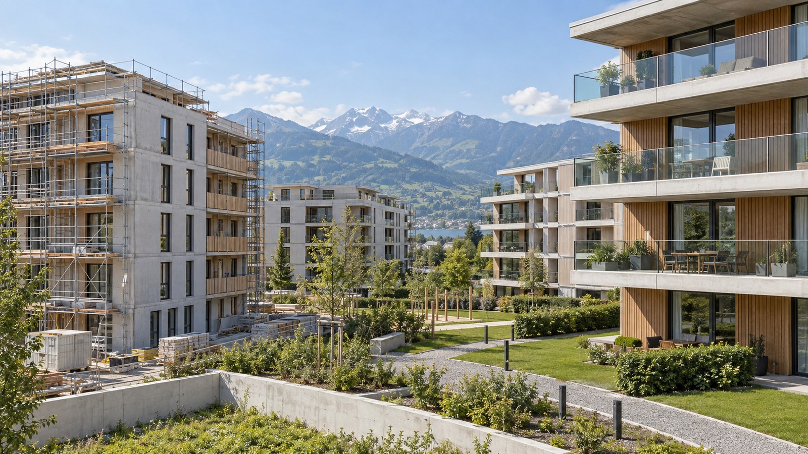 Vista panoramica sugli edifici residenziali e la città di Lugano (foto d'archivio)