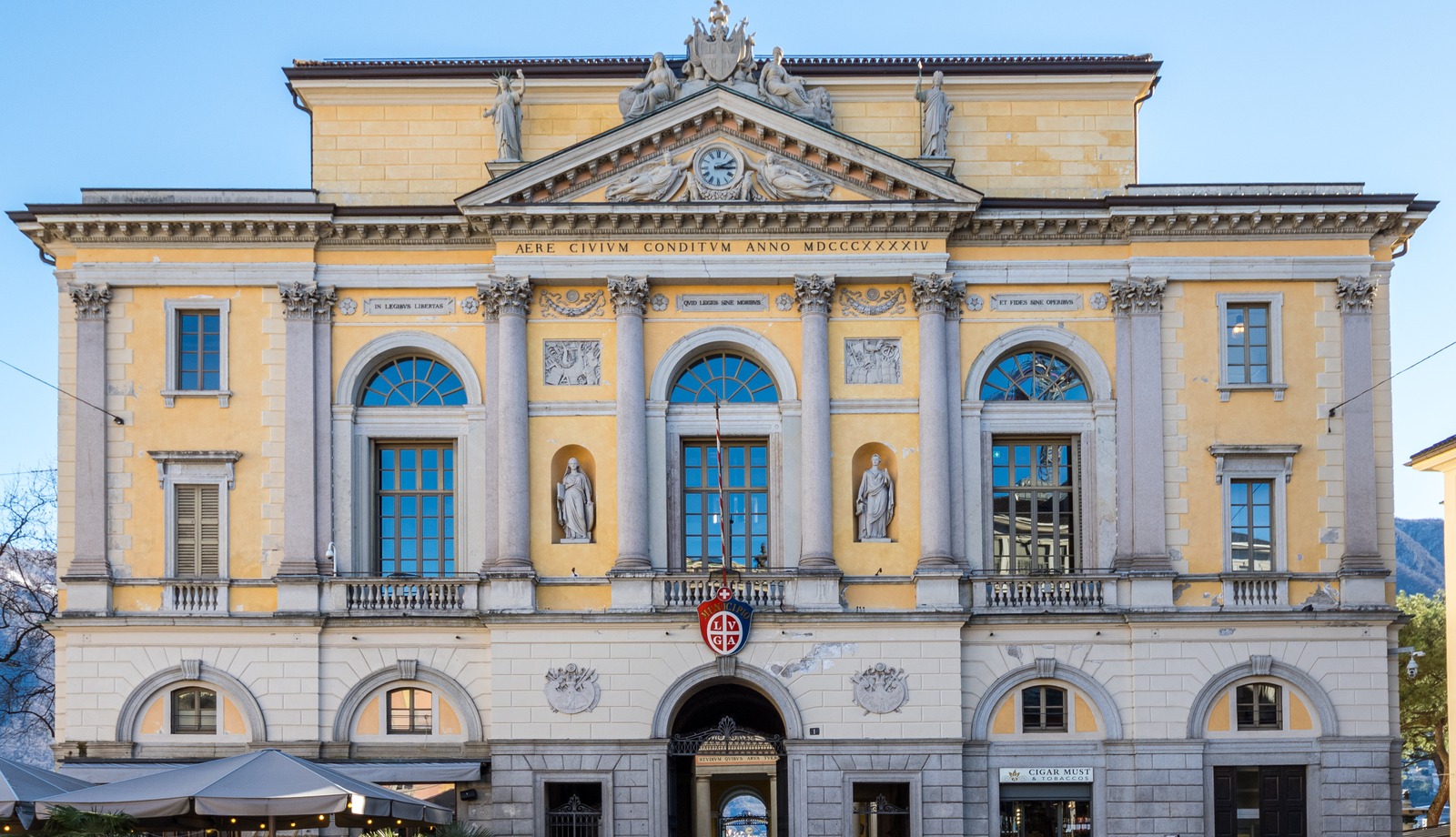 Palazzo Civico a Lugano, foto d’archivio del 20 febbraio 2026, ritagliata. Immagine illustrativa della sede, non dell’allestimento della mostra.
