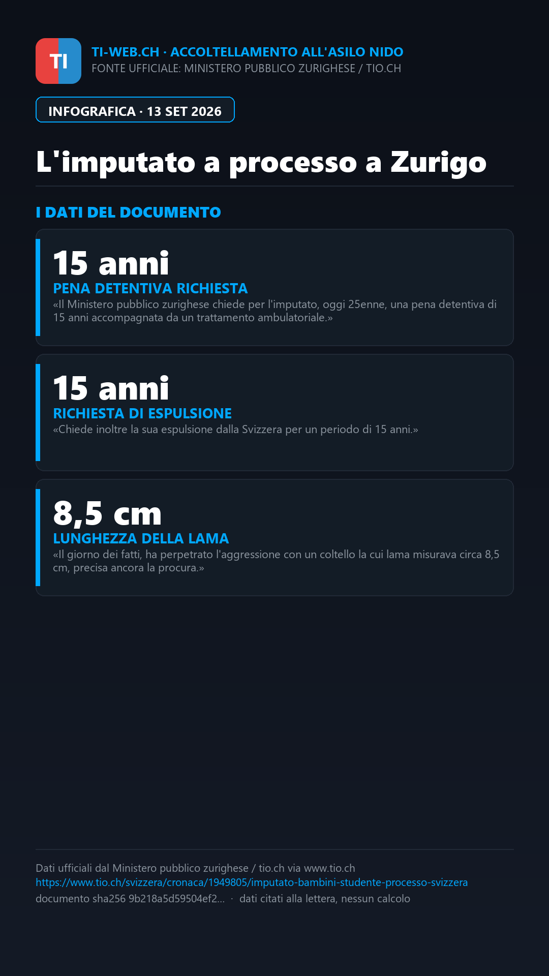 Infografica: Accoltellò bambini all'asilo nido a Zurigo: chiesto processo per tentato assassinio