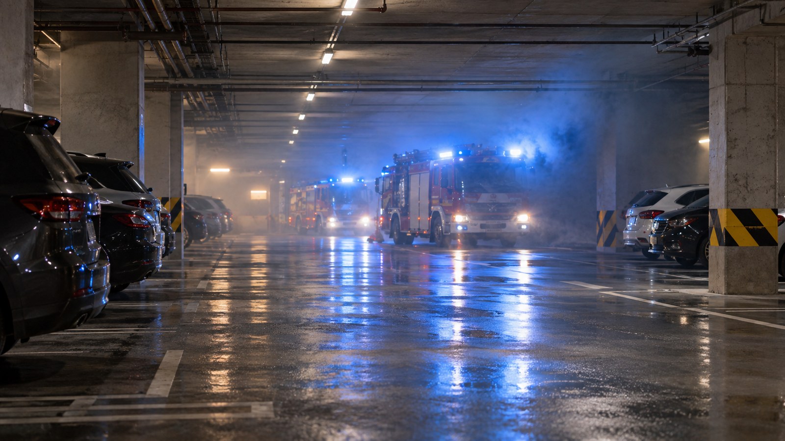 Intervento dei vigili del fuoco nel parcheggio sotterraneo a Büren an der Aare