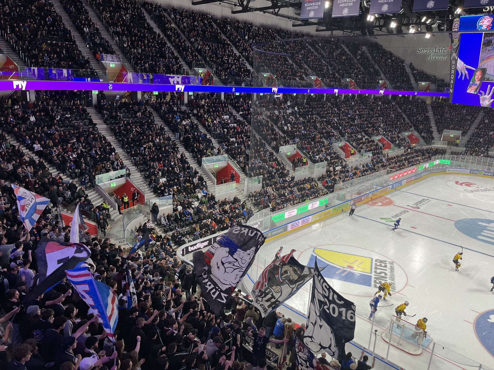 La Swiss Life Arena di Zurigo durante un incontro di National League degli ZSC Lions.