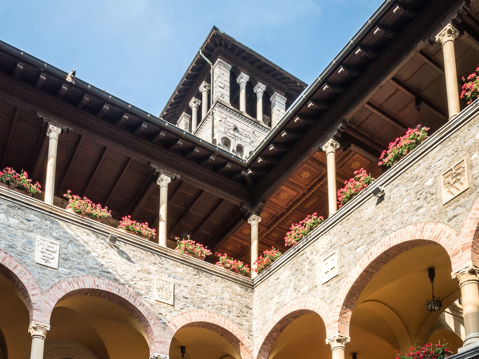 Il cortile di Palazzo civico a Bellinzona. Foto d’archivio (2021), ritagliata.