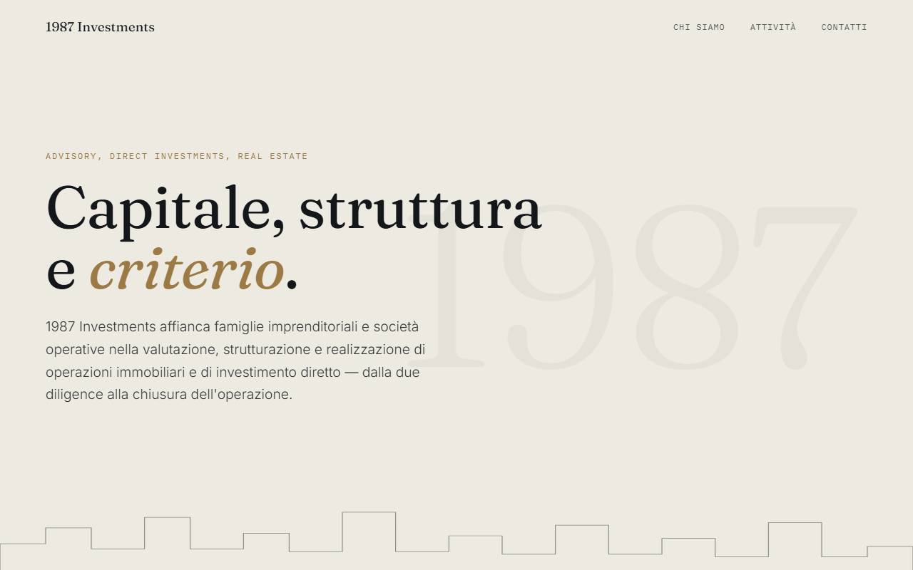 Anteprima del sito: 1987 Investments SA