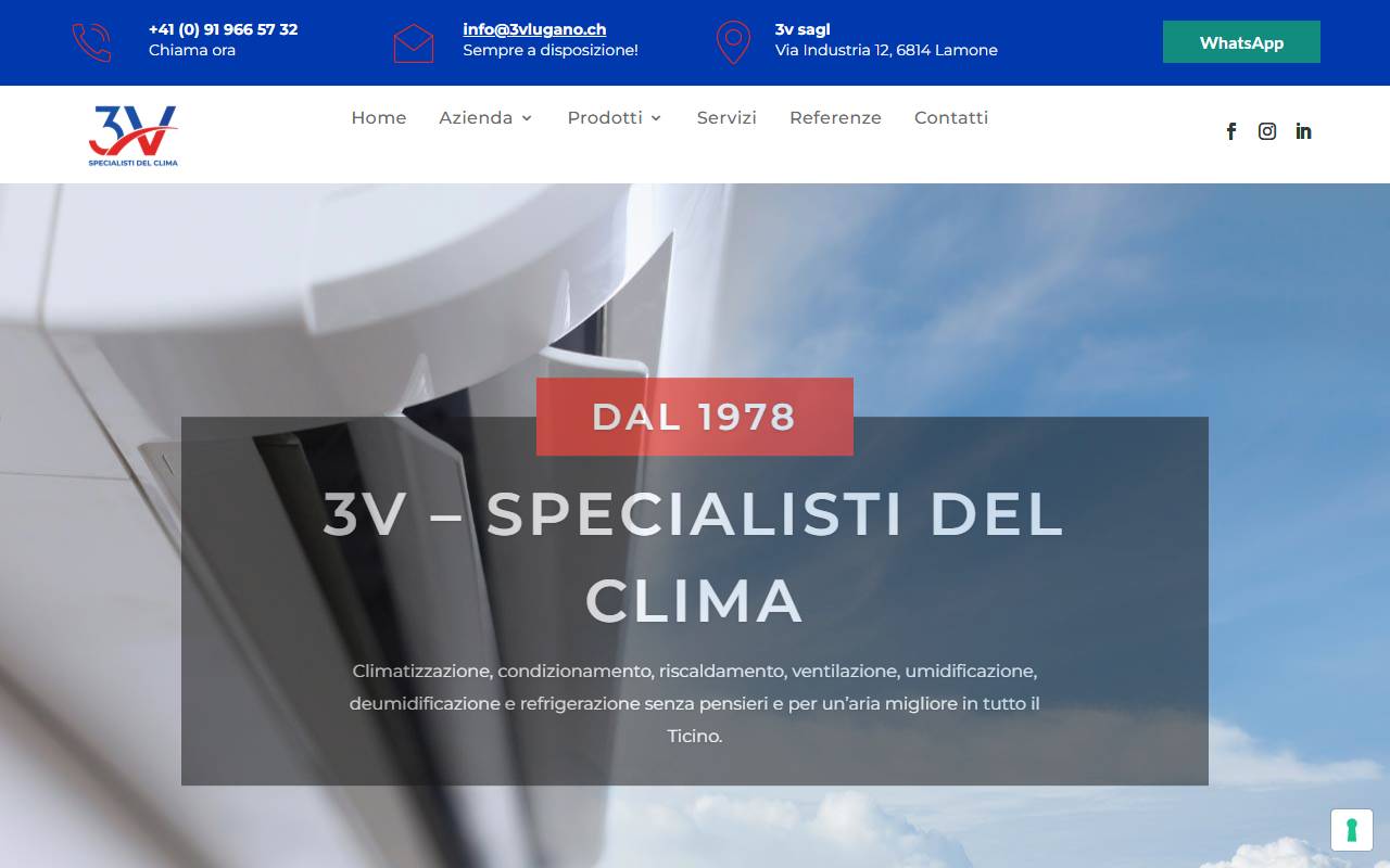 Anteprima del sito: 3V Sagl