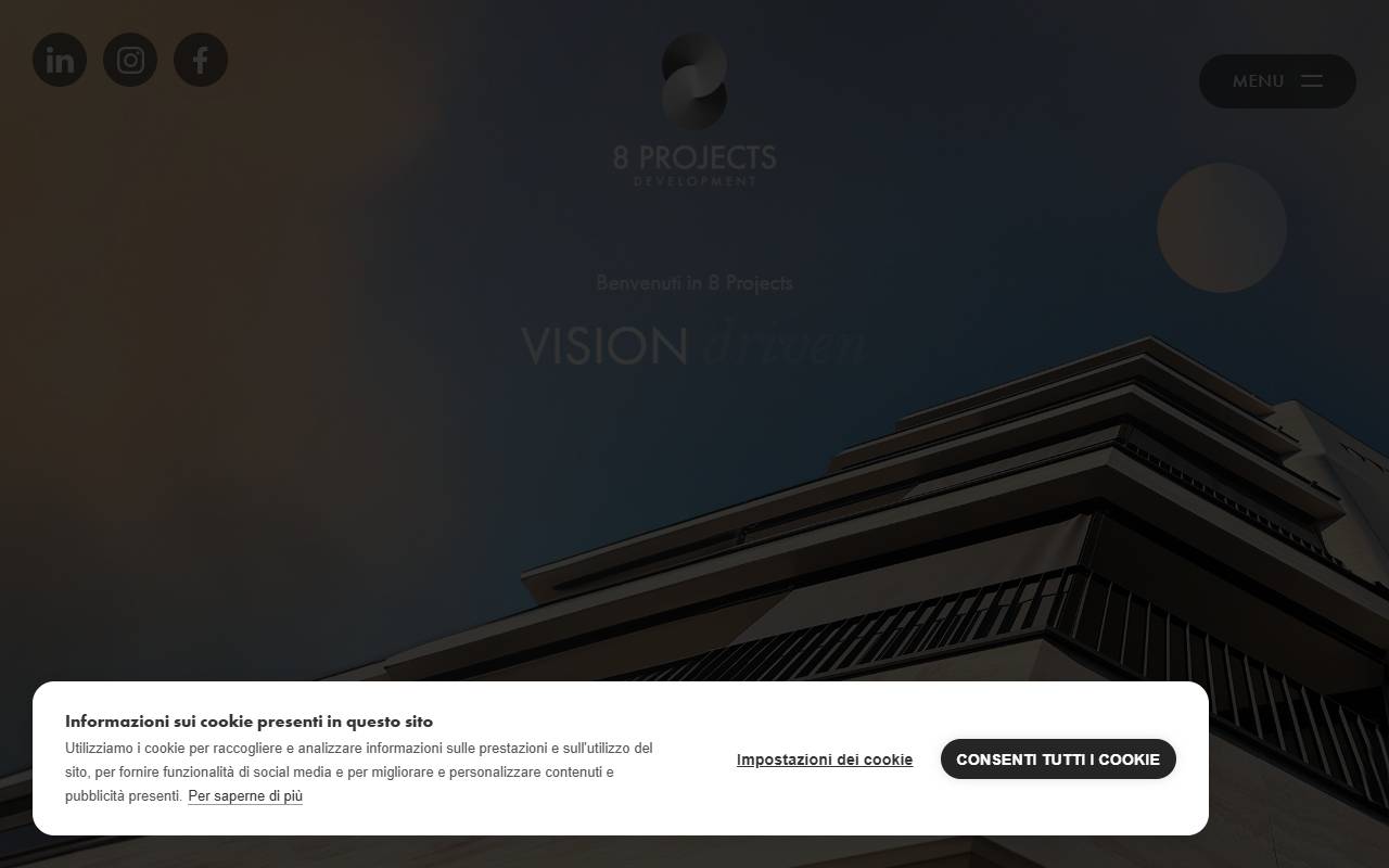 Anteprima del sito: 8 Projects Sagl
