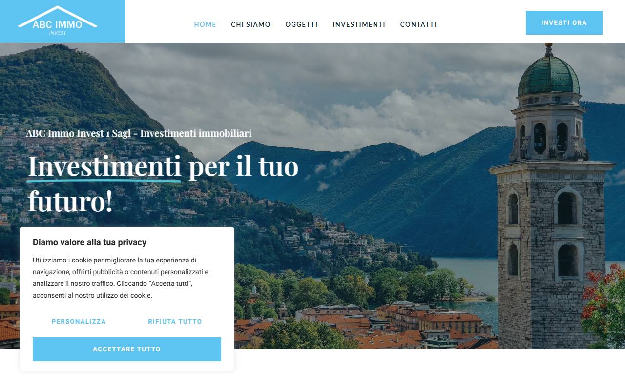 Anteprima del sito: ABC IMMO INVEST 1 SAGL