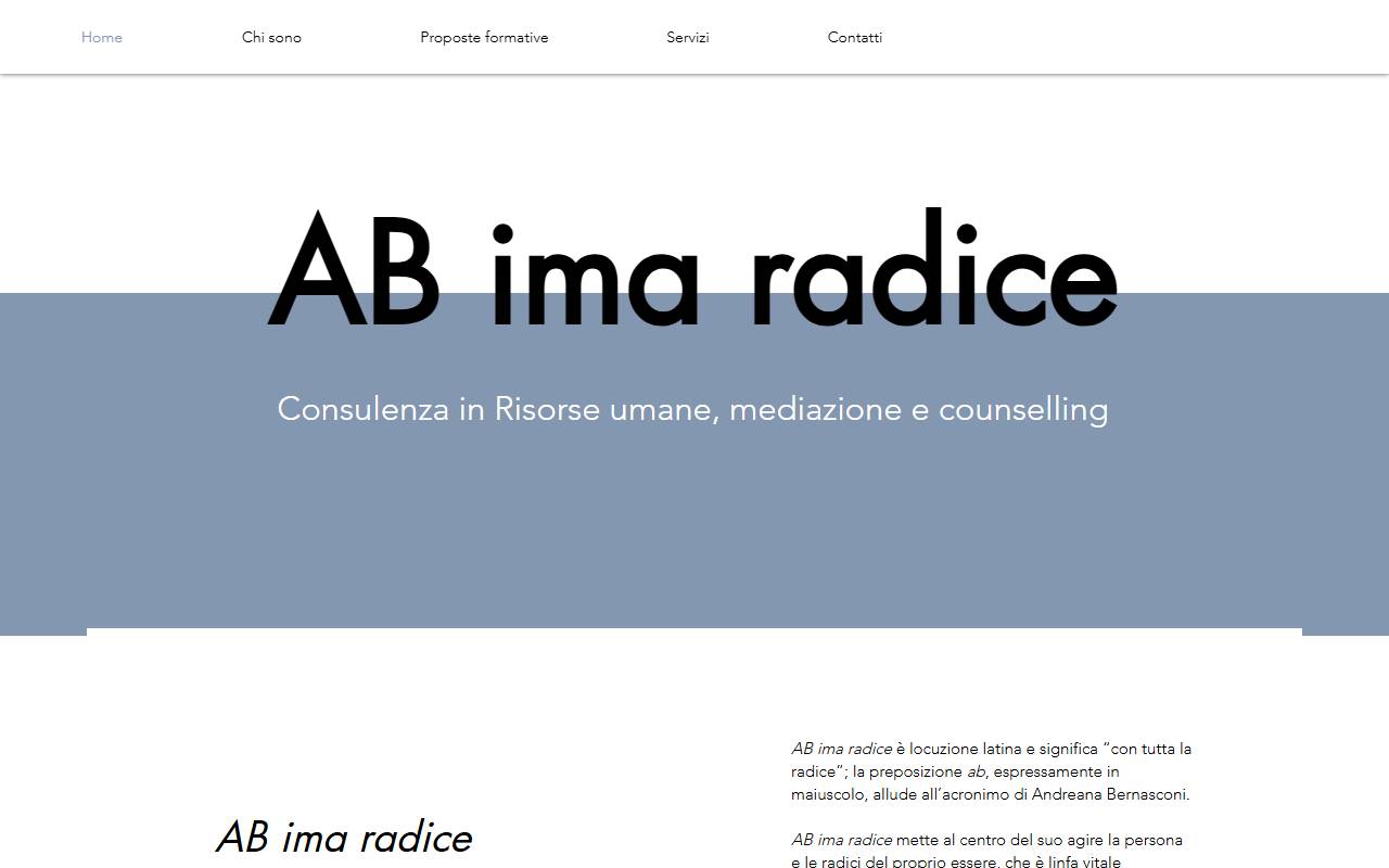 Anteprima del sito: Ab ima Radice di Andreana Bernasconi Lolli