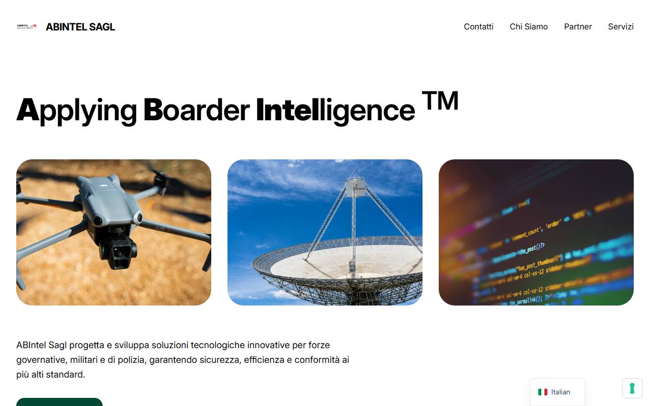 Anteprima del sito: ABINTEL Sagl