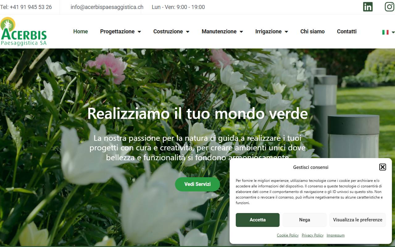 Anteprima del sito: ACERBIS PAESAGGISTICA SA