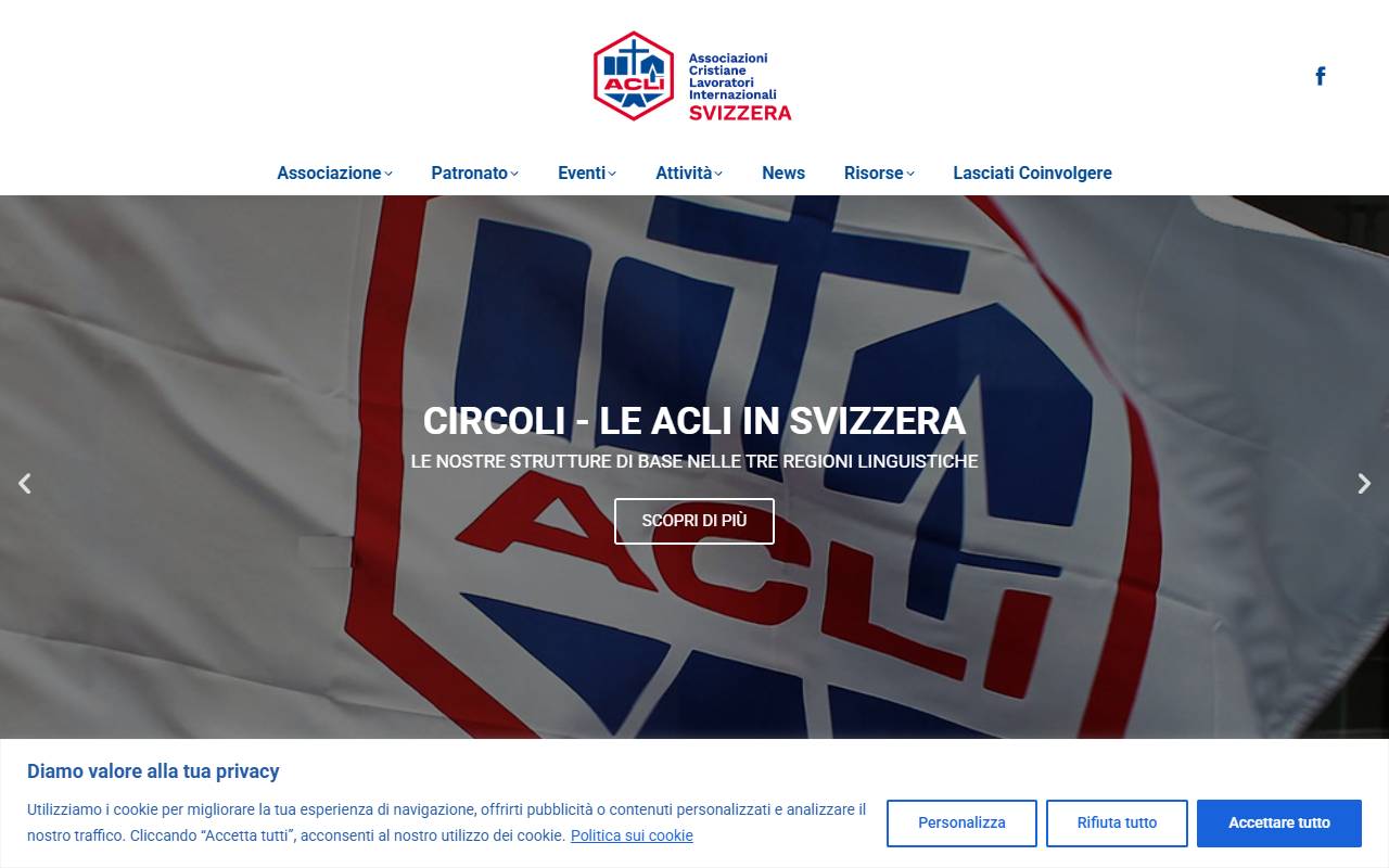 Anteprima del sito: Associazione ACLI Servizi Ticino