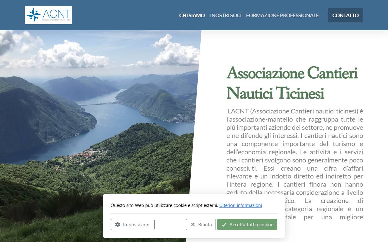 Anteprima del sito: Associazione Cantieri Nautici Ticinesi (ACNT)