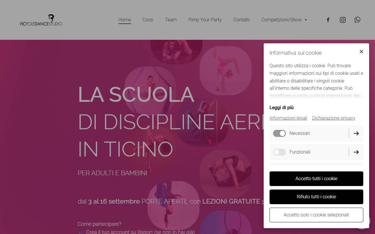 Anteprima del sito: AC poledance Sagl
