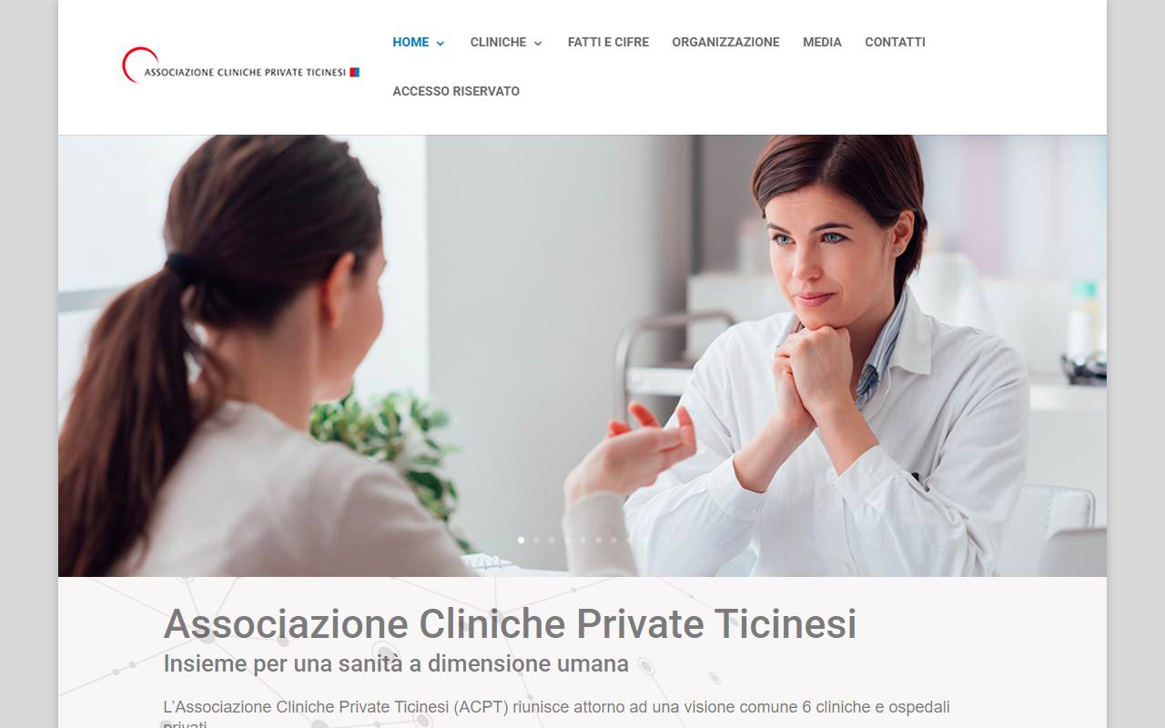 Anteprima del sito: Associazione Cliniche Private Ticinesi (ACPT)