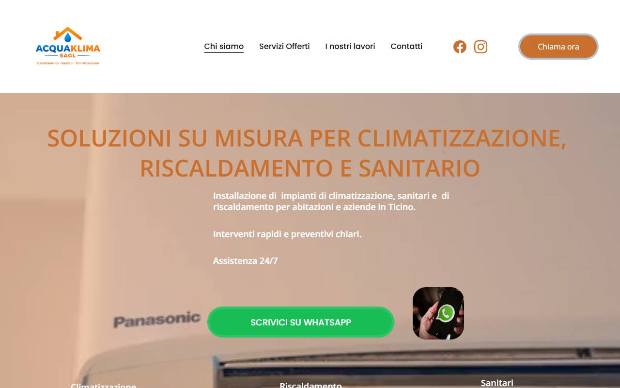 Anteprima del sito: AcquaKIima Sagl