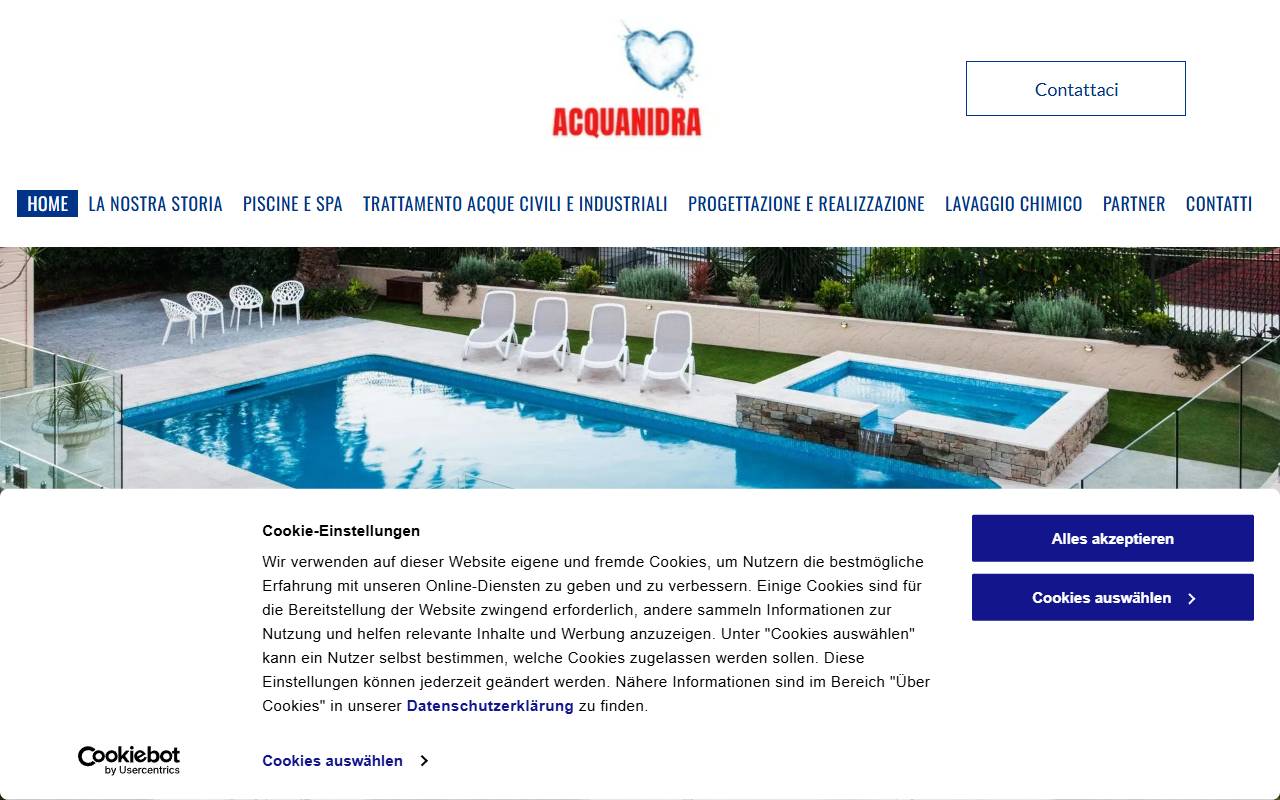 Anteprima del sito: Acquanidra SA