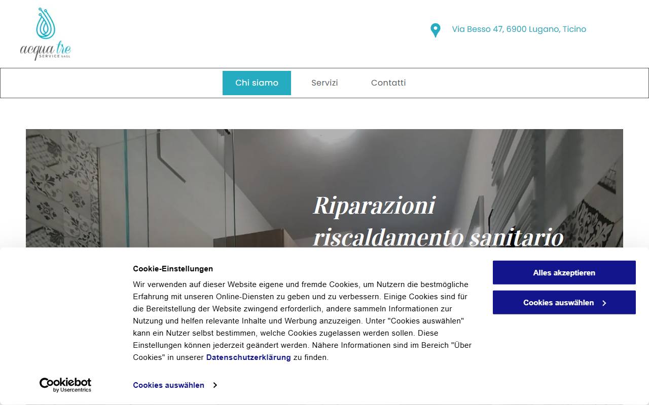 Anteprima del sito: Acqua Tre Service Sagl