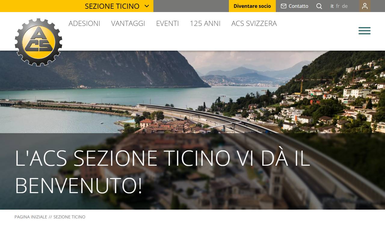 Anteprima del sito: Automobile Club Svizzero, Sezione Ticino