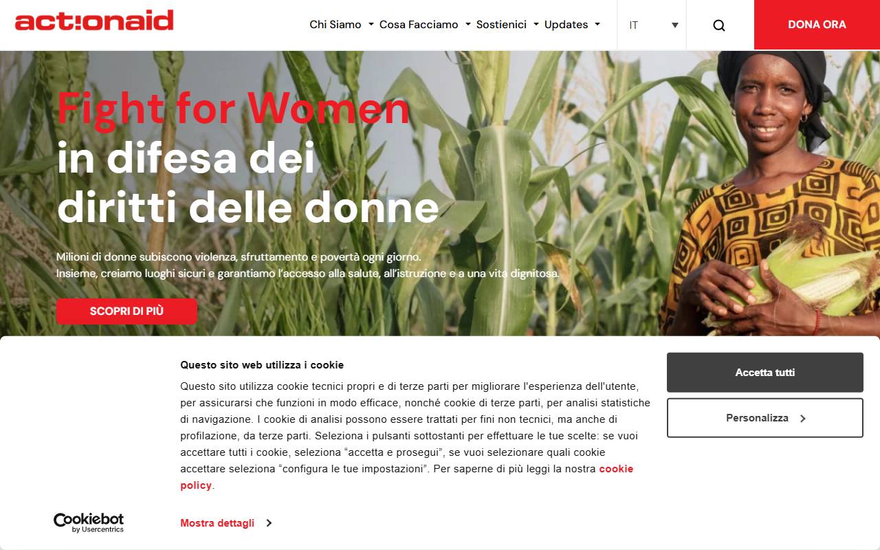 Anteprima del sito: Associazione ActionAid Switzerland