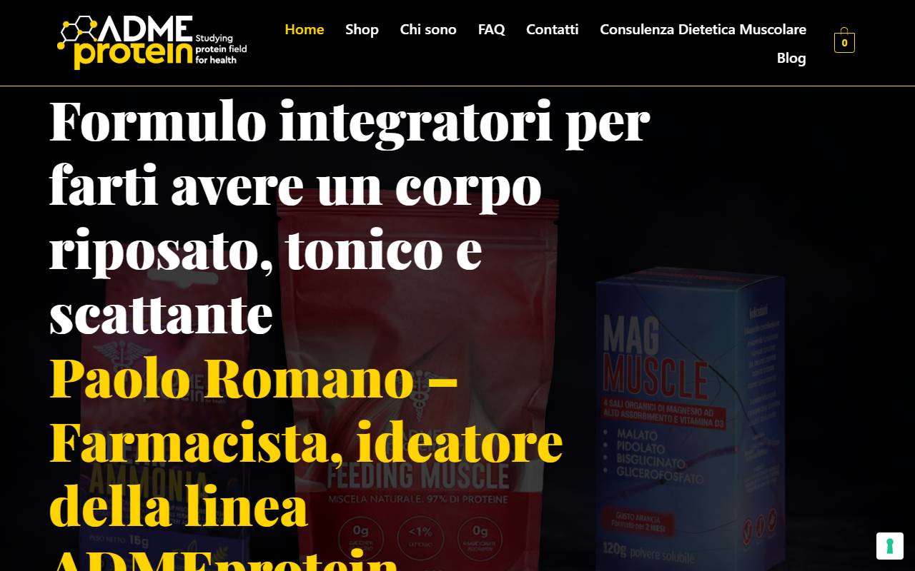 Anteprima del sito: ADMEPROTEIN di Paolo Romano