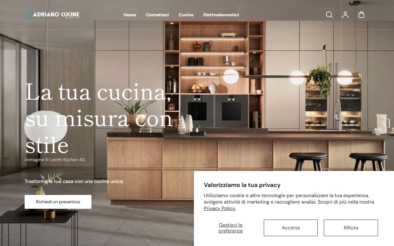 Anteprima del sito: ADRIANO CUCINE Sagl