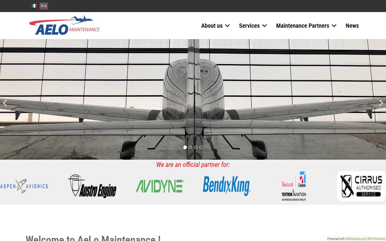 Anteprima del sito: AeLo Maintenance SA