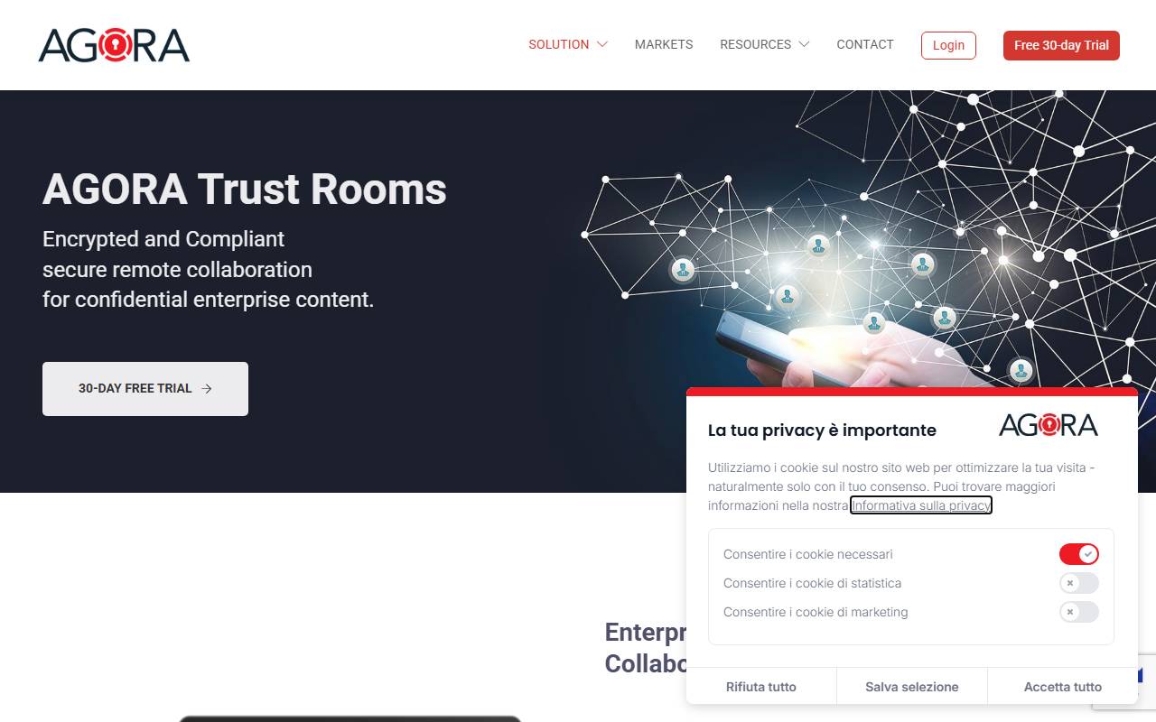 Anteprima del sito: AGORA SecureWare SA