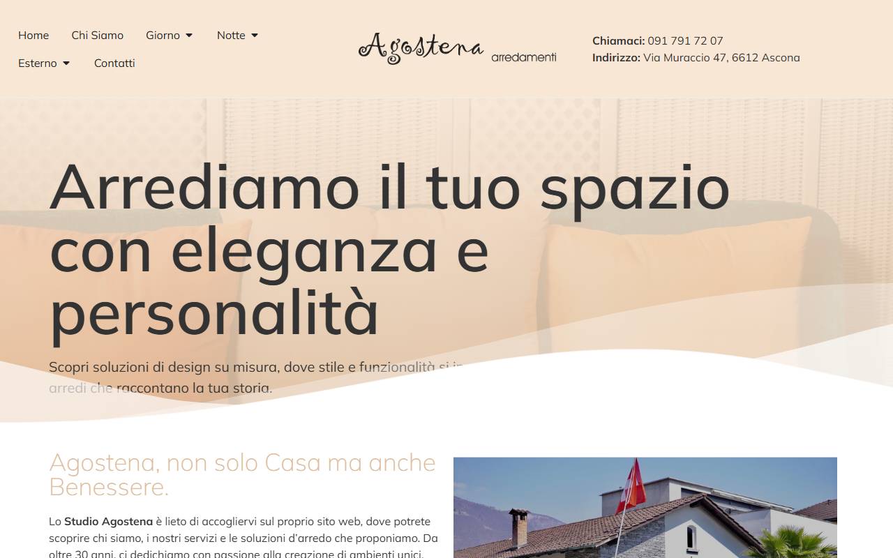 Anteprima del sito: AGOSTENA ARREDAMENTI INTERNI Sagl