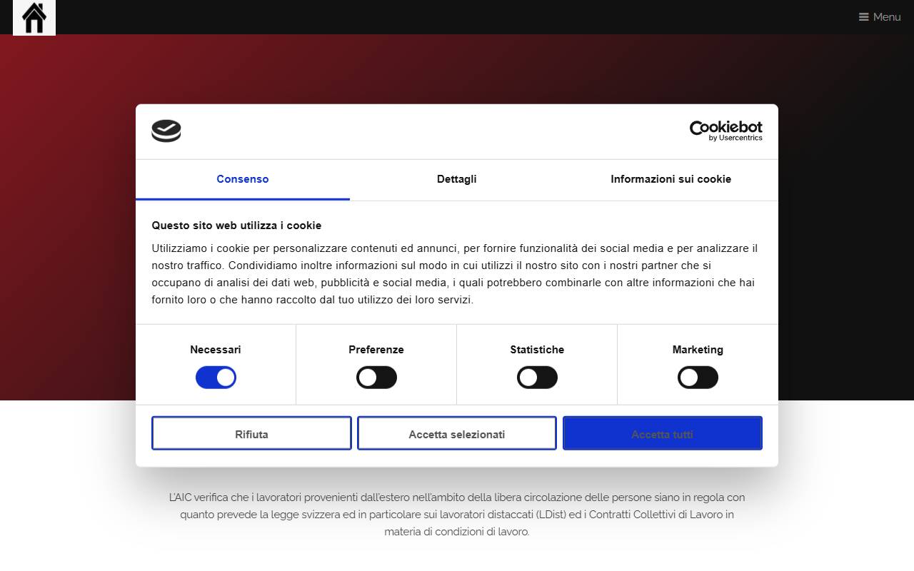Anteprima del sito: Associazione interprofessionale di controllo (AIC)