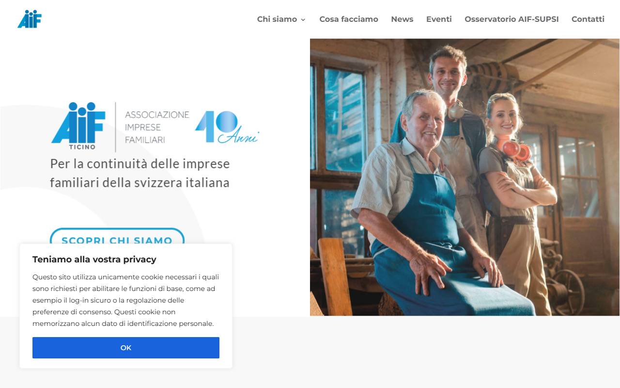 Anteprima del sito: Associazione delle Imprese Familiari Ticino (AIF Ticino)