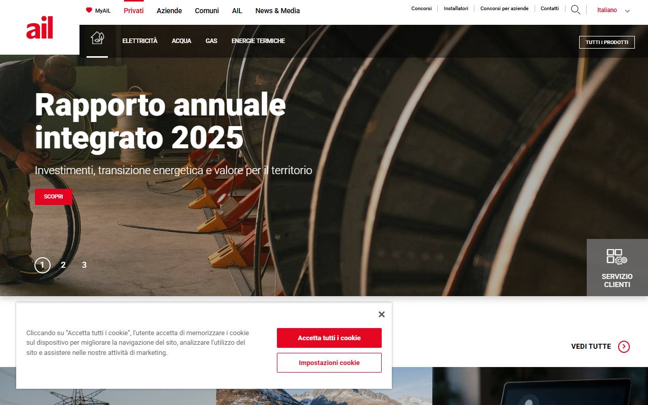 Anteprima del sito: Aziende Industriali di Lugano (AIL) SA