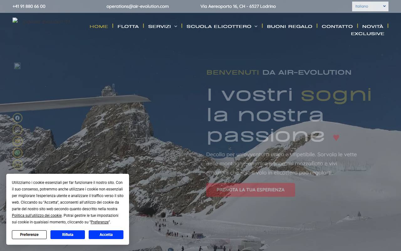 Anteprima del sito: Air-Evolution Ltd.