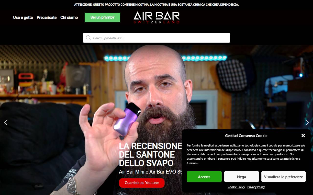 Anteprima del sito: AIR BAR Sagl