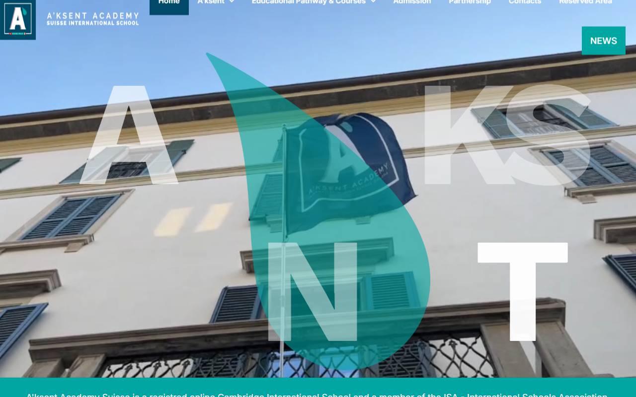 Anteprima del sito: Associazione International School A'ksent Suisse Academy