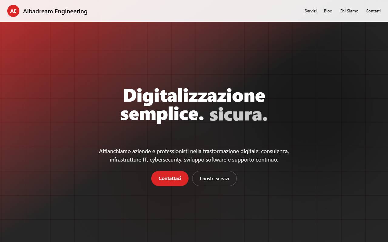 Anteprima del sito: Albadream Engineering - IT Services di Vetim Kqiku
