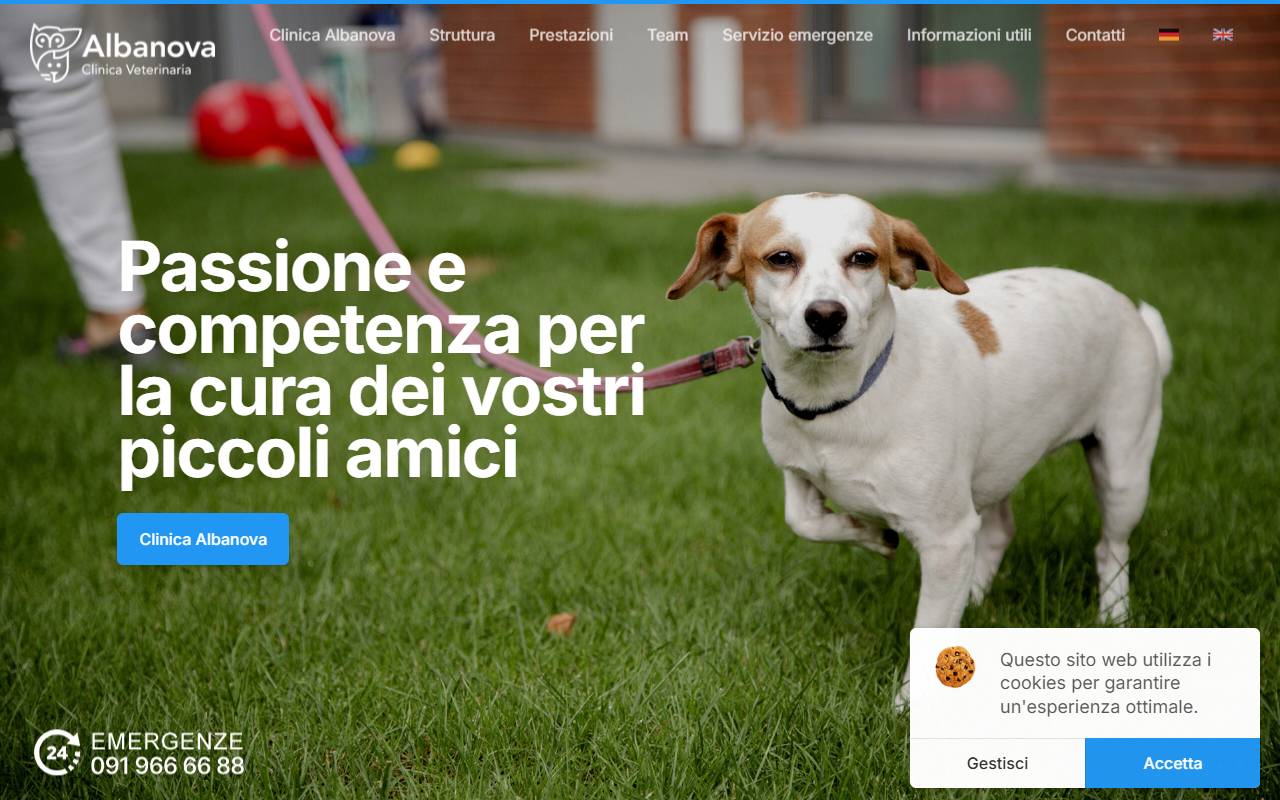 Anteprima del sito: Albanova clinica veterinaria Sagl
