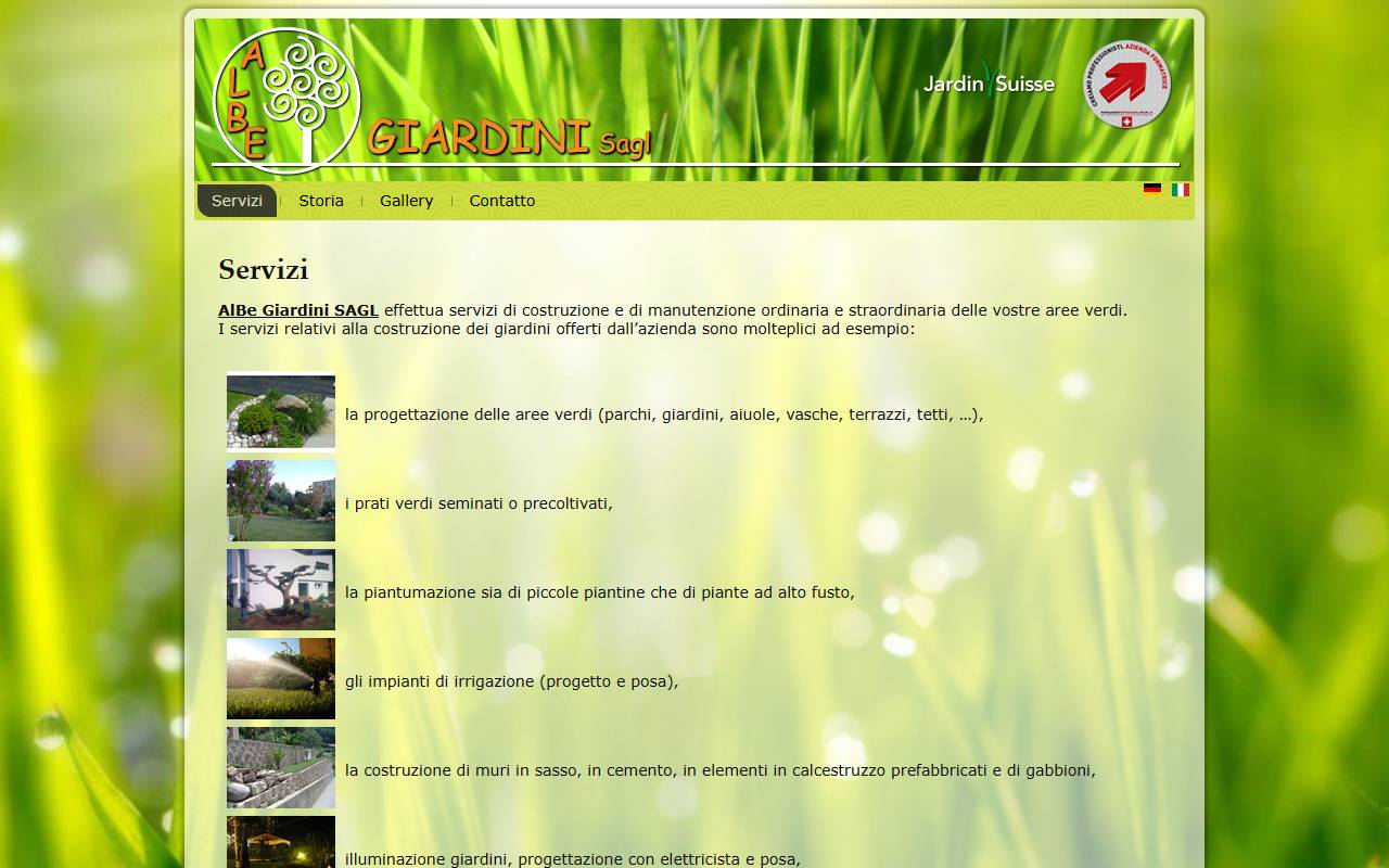 Anteprima del sito: ALBE Giardini Sagl